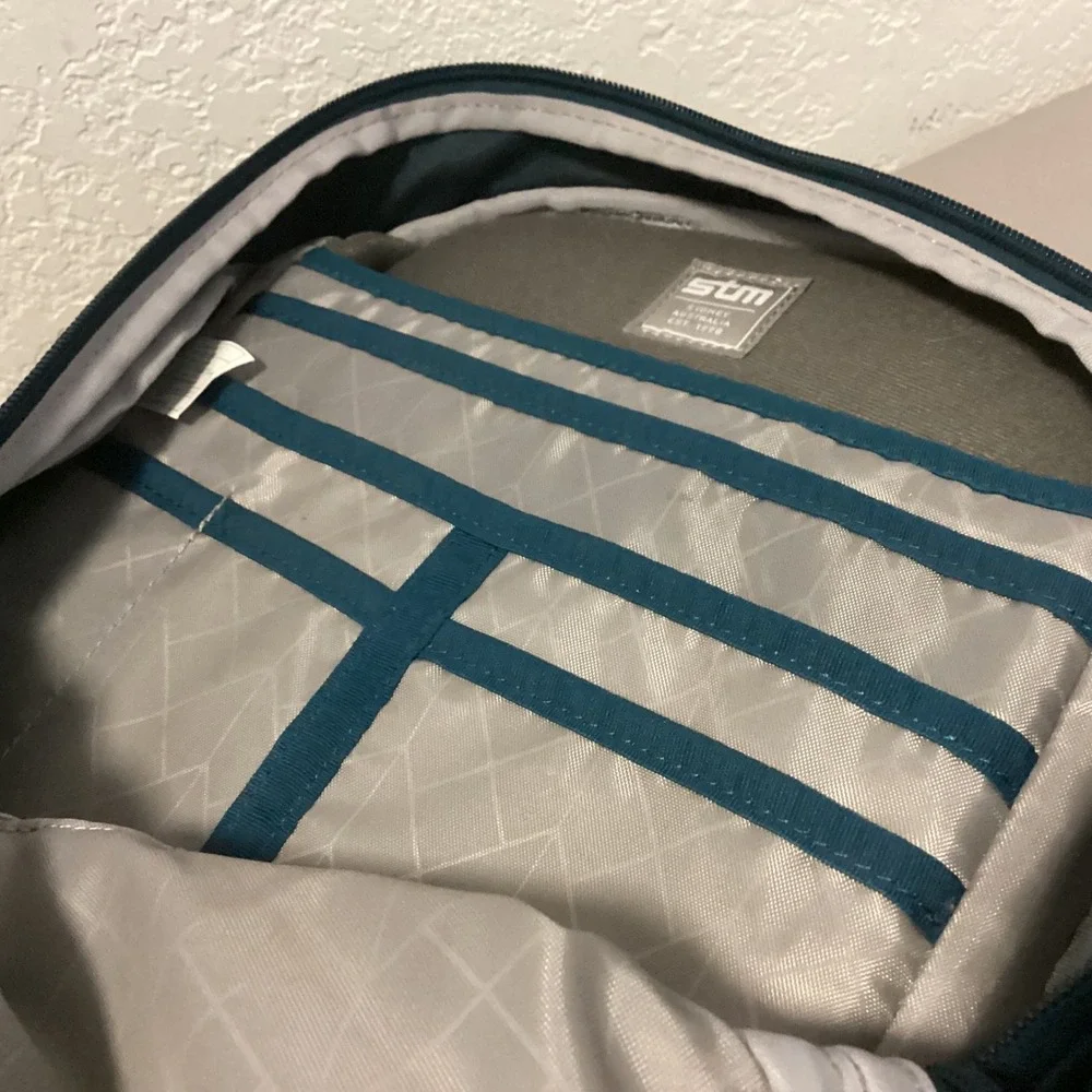 STM Laptop Backpack Unisex OS Teal Blue Padded Sleeve Tech Organizer Pocket